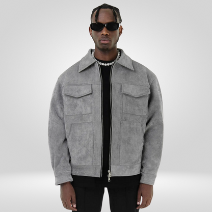 Dikke Suède Jas Heren Oversized Luxe Model