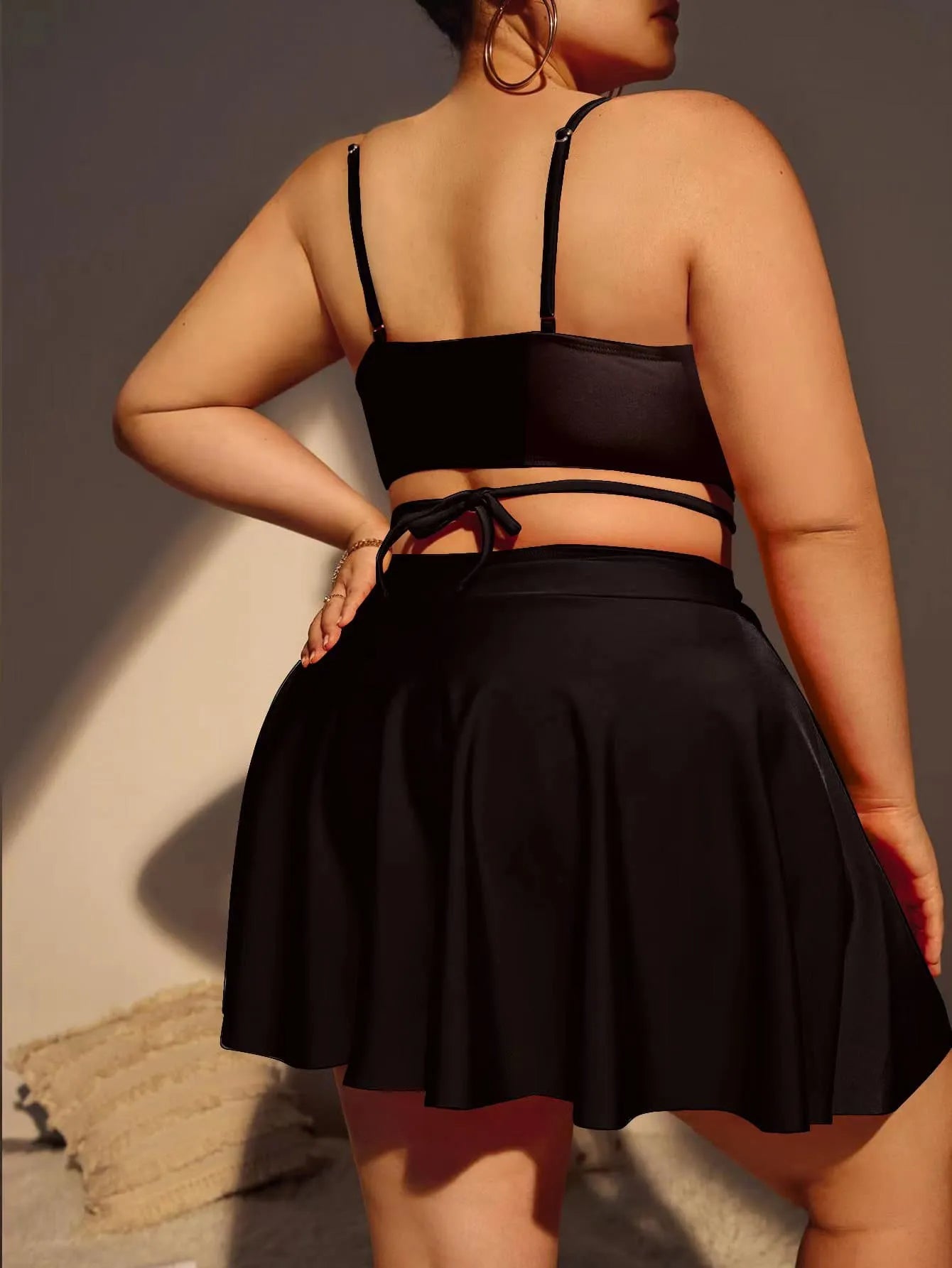 Plus-Size Bikini Set Driedelig Stijlvol Zwemkleding