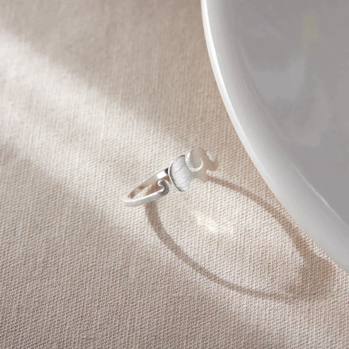Olifant Ring Zilver Verstelbaar Schattig Model