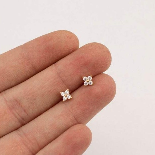 Bloem Oorbelstuds Delicate Zilverkleurig voor Vrouw