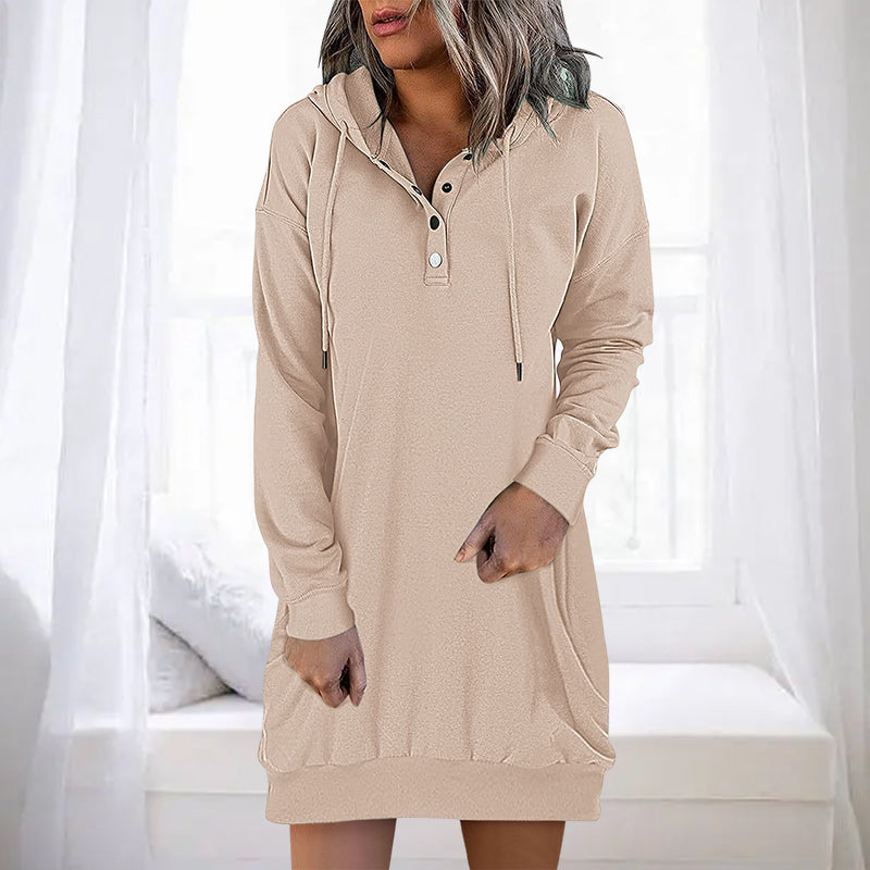Dames Hoodie Lange Mouw Minimalistisch Design