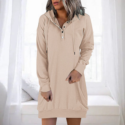 Dames Hoodie Lange Mouw Minimalistisch Design