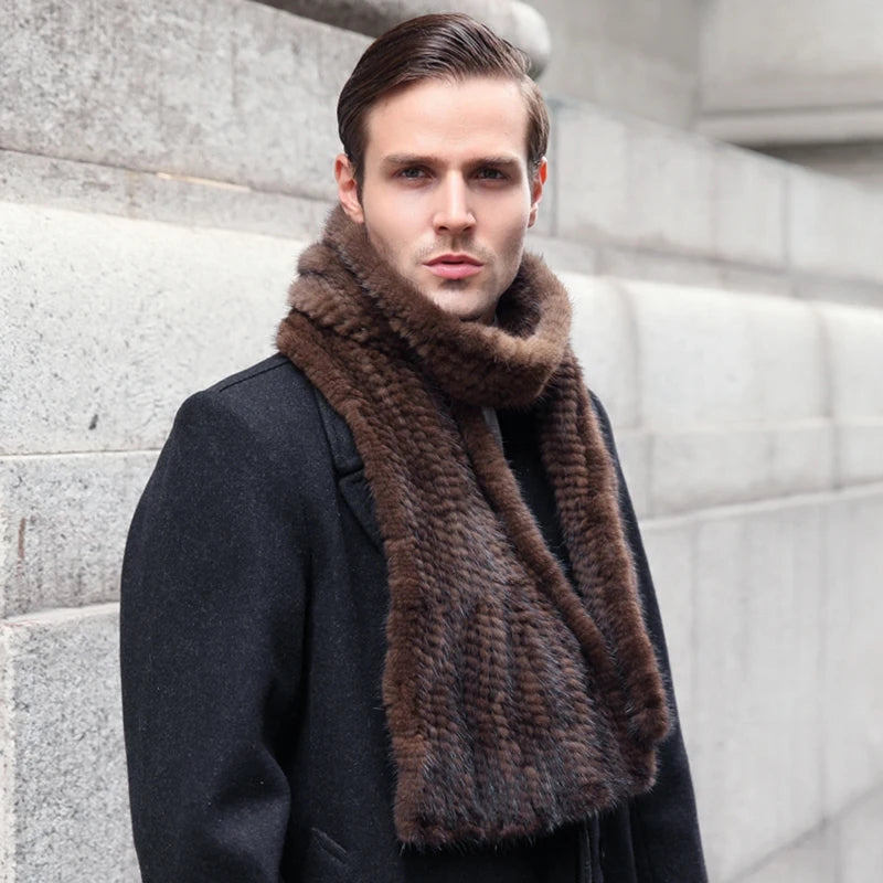 Gebreide Sjaal Warm en Stijlvol Nertsbont Look