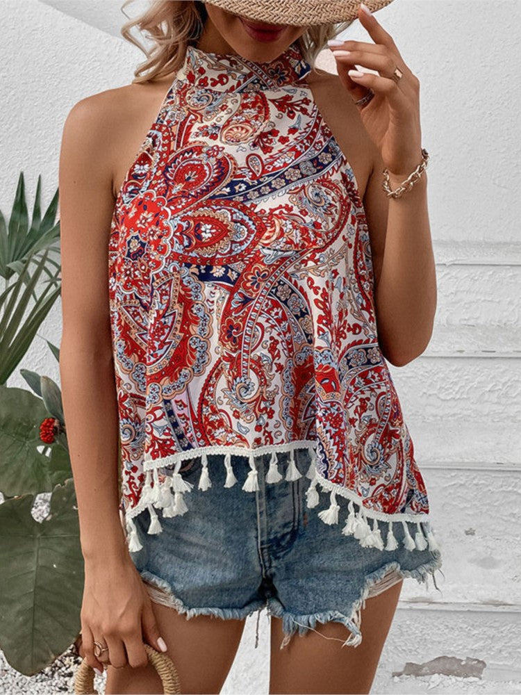 Dames Top Etnische Stijl Kleurrijk Bloemenpatroon - Mode Vibes