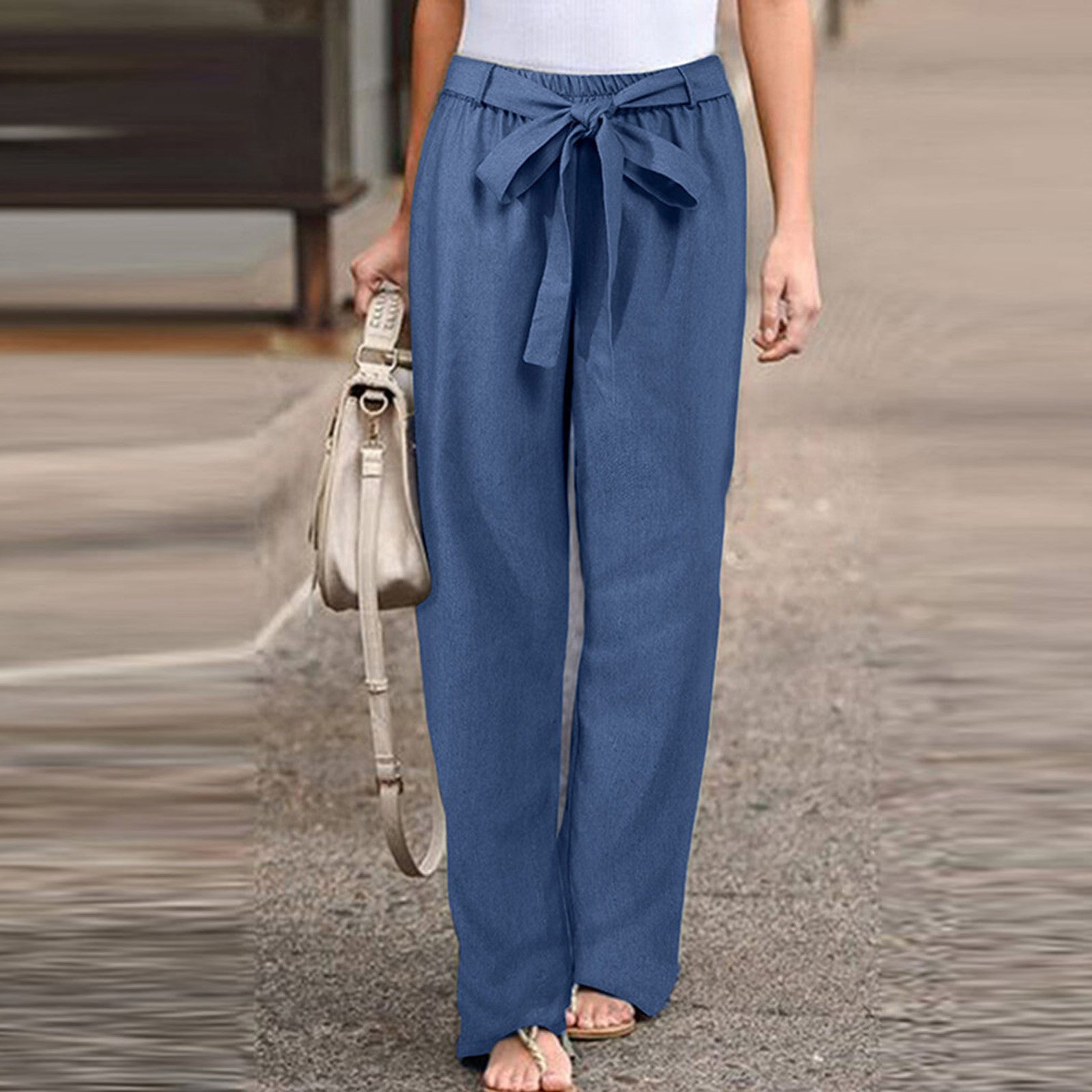 Linnen Broek Vrouw Luchtig Comfortabel Zomer - Mode Vibes