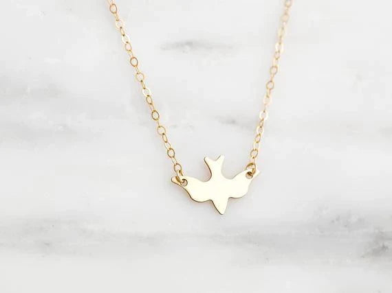 Ketting met Vliegende Vogel Sieraad Zilver Kleur