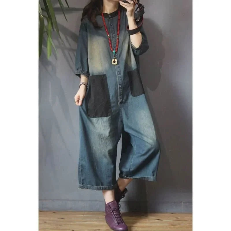 Plus Size Jumpsuit Jeans Stijlvol voor Vrouwen