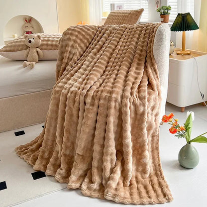 Zachte Fleece Deken met Bubbeltextuur Warm en Plush
