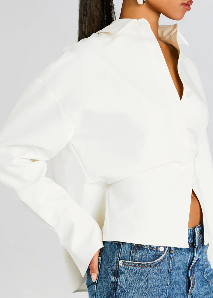Vrouwelijke Witte Blouse Luxe Kwaliteit