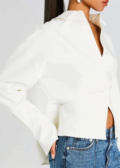 Vrouwelijke Witte Blouse Luxe Kwaliteit