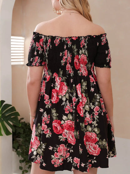 Zomerjurk Off-Shoulder Fleurig Jurk voor Vrouw