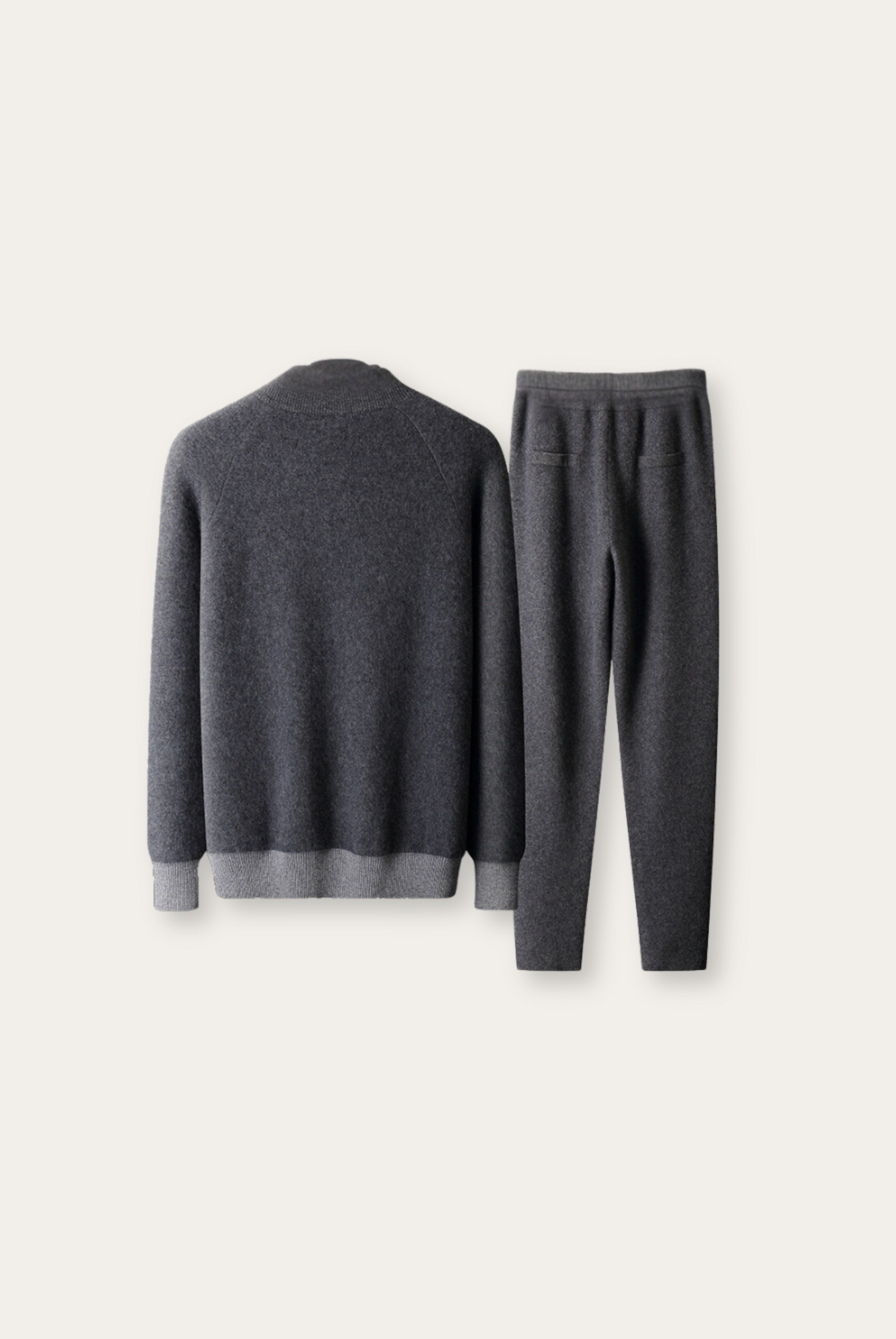 Merinowol Set Grijze Kasjmier Trui en Broek