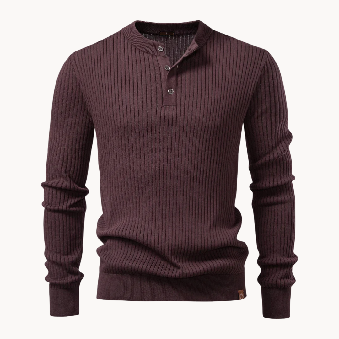 Stanton Ribgebreide Henley – Verfijnd & Comfortabel
