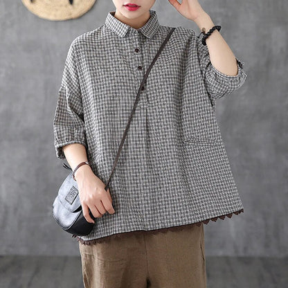 Vrouwelijke Knoopblouse Korte Mouwen Zomerse Stijl