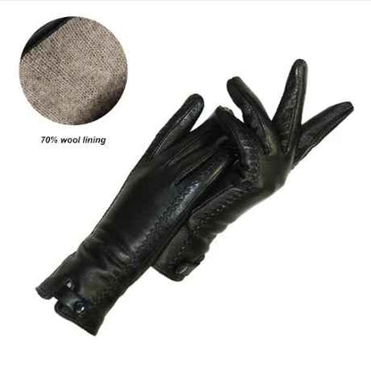 Leren Dames Handschoenen Vintage Stijl Klassiek