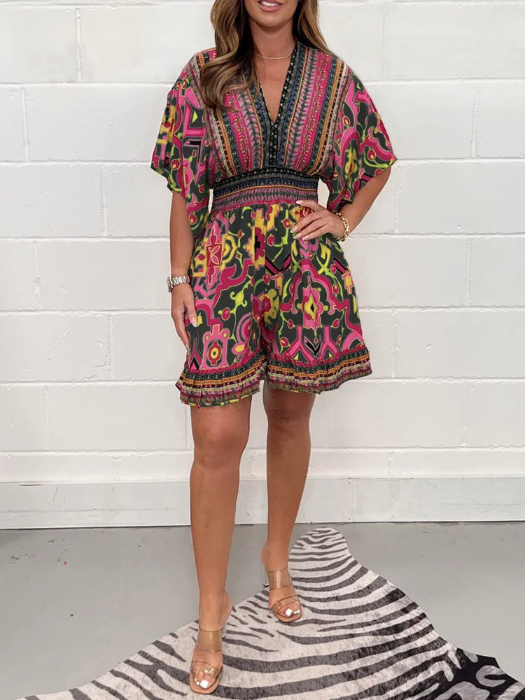 Plus Size Playsuit Vintage Stijl Mode Jurk