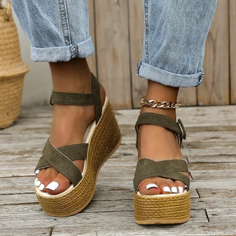 Sandalen met Sleehak Modieus voor Vrouw