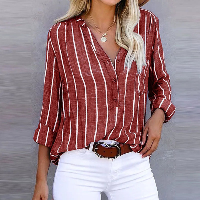 Gestreepte Blouse Vintage Stijl Elise