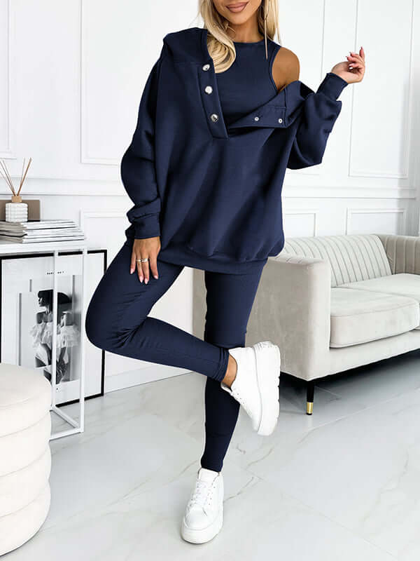 Dames Hoodieset met Fleece – Comfortabele Trui met Capuchon en Broek