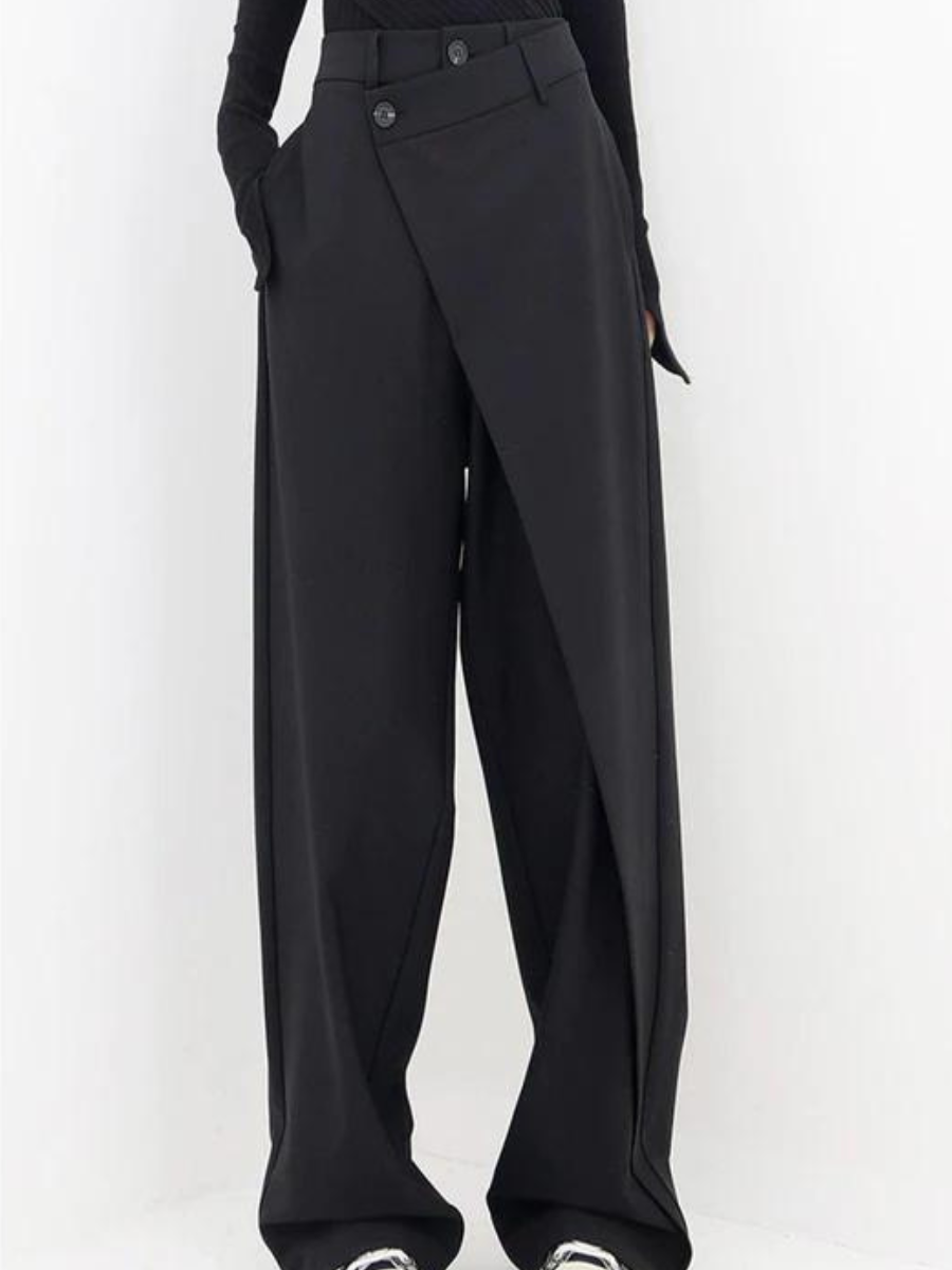 Dames Asymmetrische Broek met Wijde Pijpen