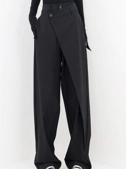Dames Asymmetrische Broek met Wijde Pijpen