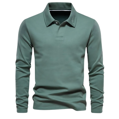 Heren Polo Shirt Lange Mouw Vince Casual Stijl
