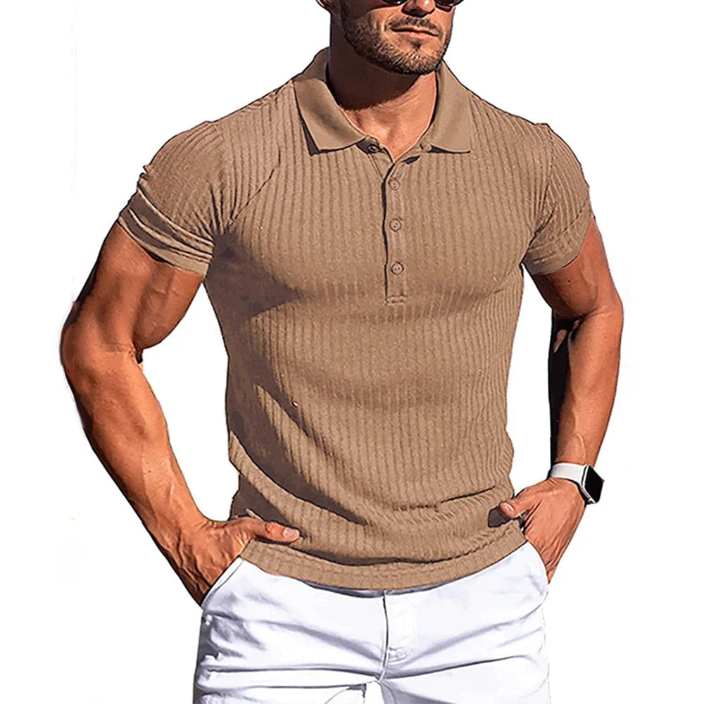 Gestreept Poloshirt voor Mannen Trendy en Stijlvol