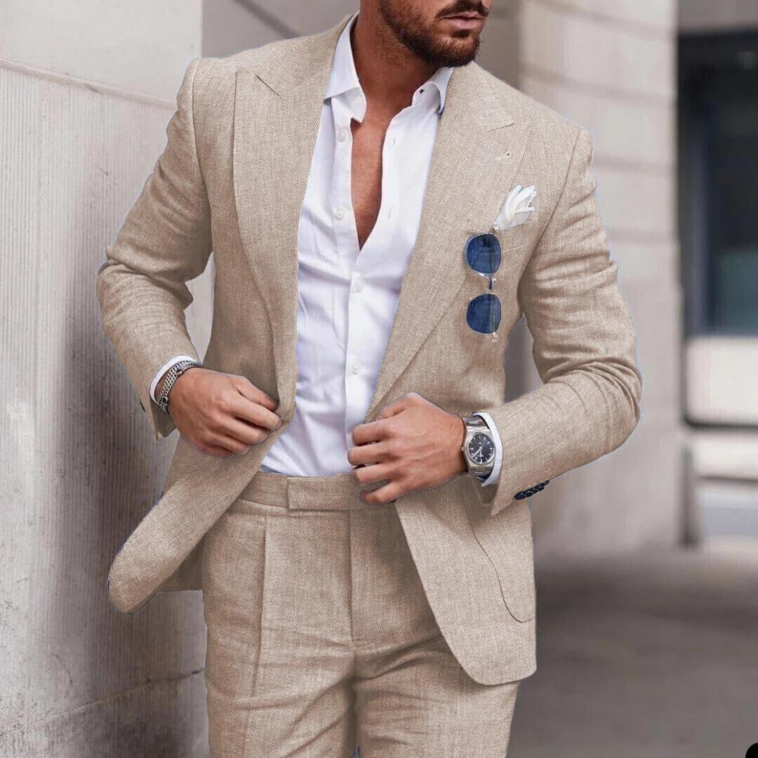 Heren Strandpak Linnen 2-Delig Zomerkleding Caden