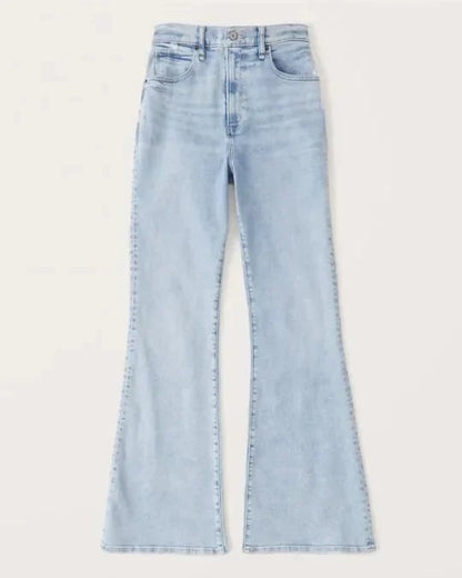 Hoge Taille Flared Jeans Comfortabel Katoen Elasthaan