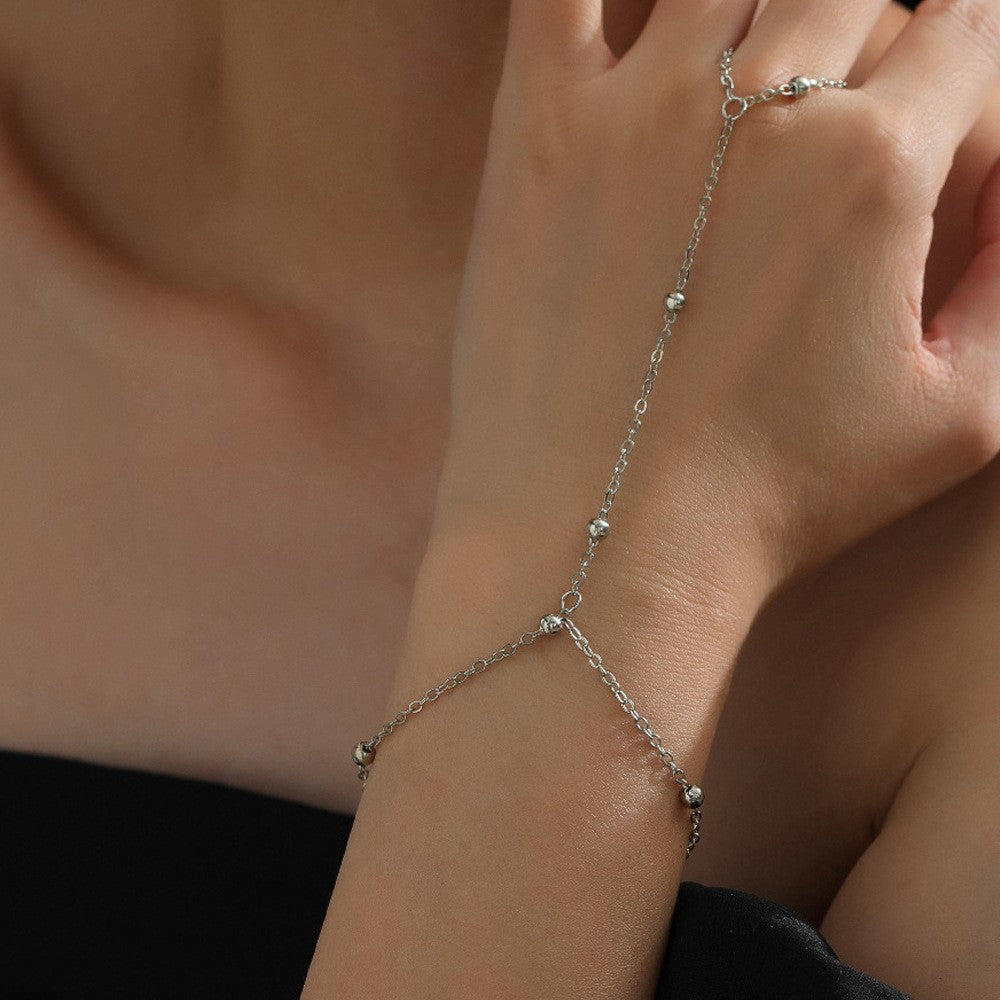 Dames Armband met Ring en Fijne Schakels Elegant Zilver