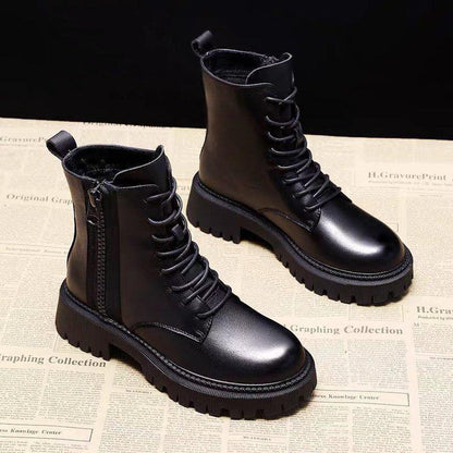 Dames Winter Boots Stevige Comfortabele Chunky met Veters