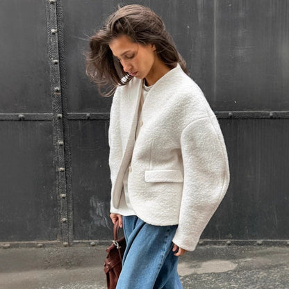 Dames Wollen Jas Luxe Modieus Warm en Stijlvol