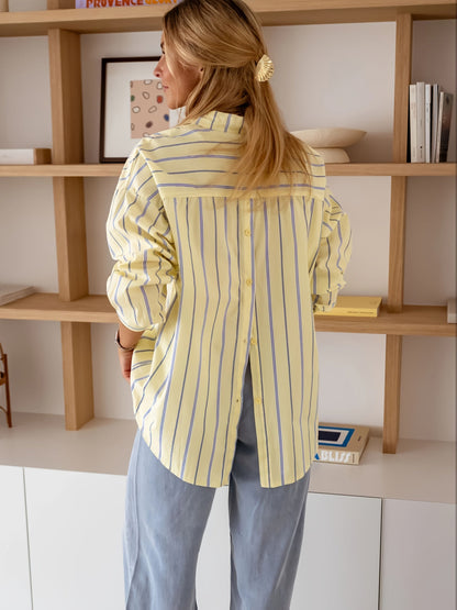 Dames Blouse Katoen Gestreept Regular Fit
