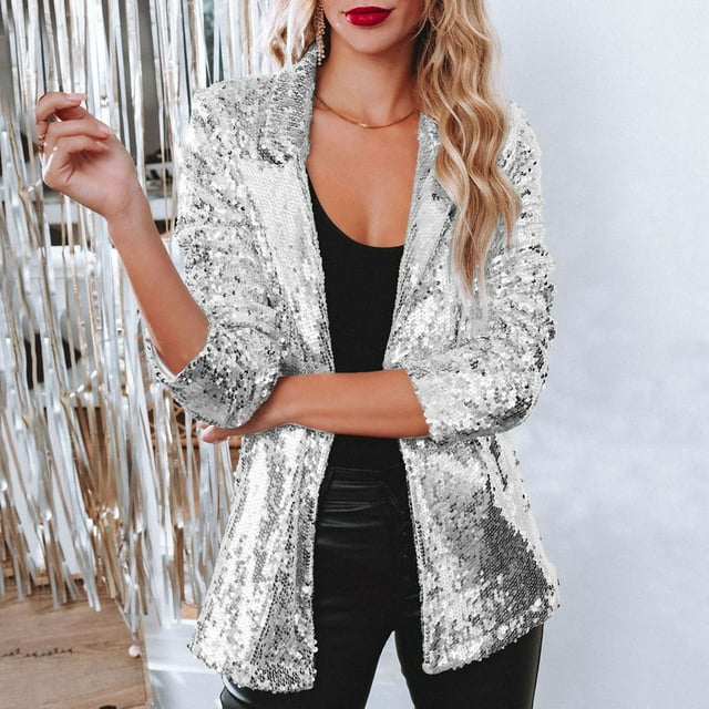 Glitter Blazer PaillettenJasje Feestelijk Dames - Mode Vibes
