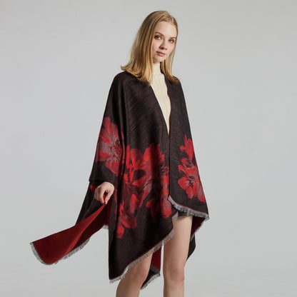 Dames Sjaal met Bloemenprint Cape Stijl Levi