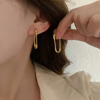 Oorbellen Paperclip Goud/Zilver Viola Vrouwelijk Design