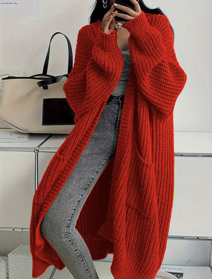 Dames Gebreide Vest Lange Stijlvolle Trendy Look