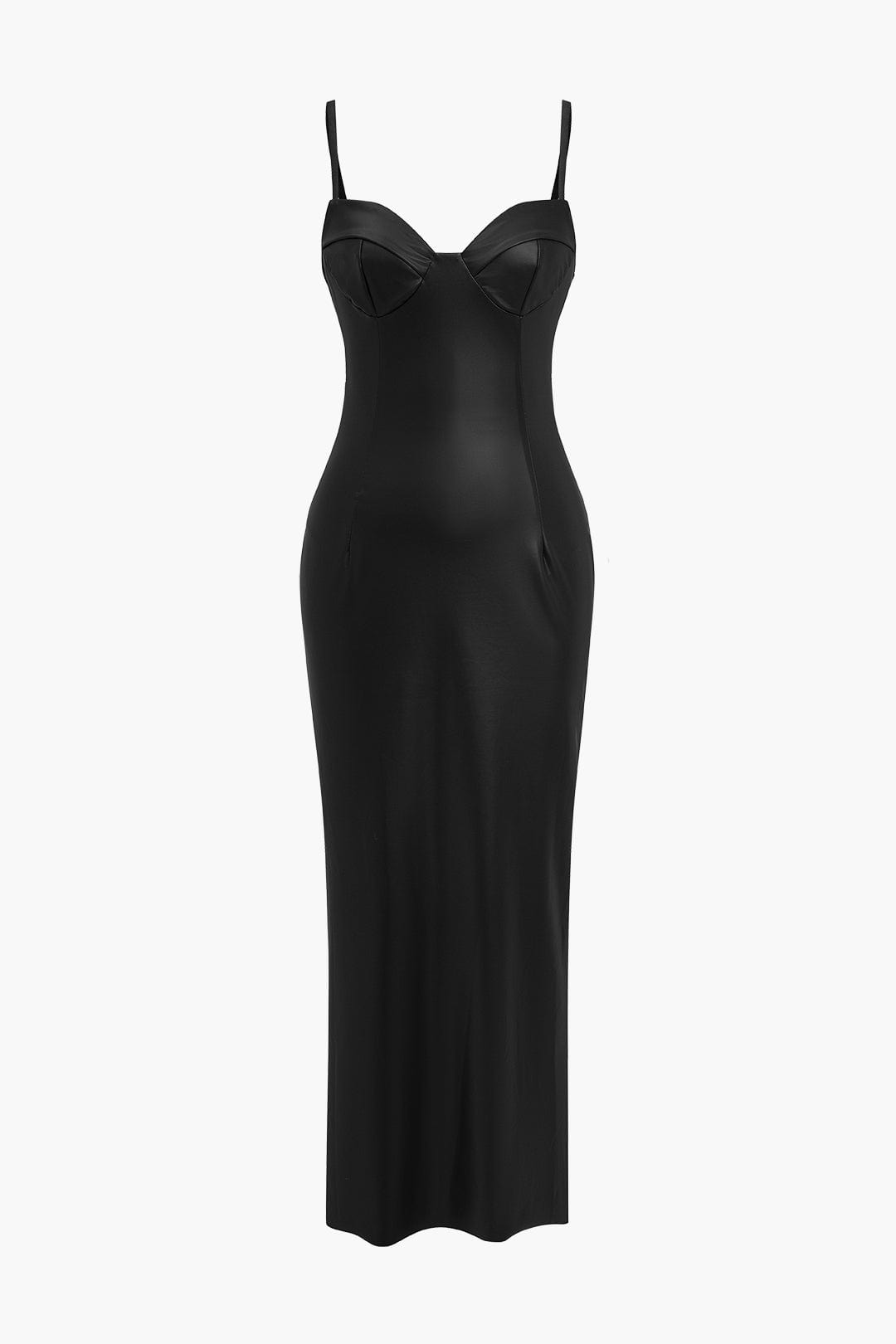 Leren Maxikleed Voor Vrouw Elegante Avondjurk
