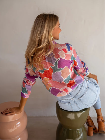 Dames Blouse Lichtgewicht Geometrische Print Regular Fit