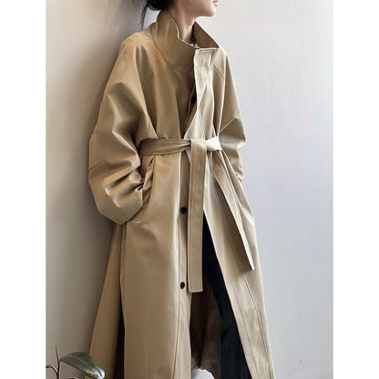 Dames Trenchcoat Lange Stijlvolle Jas Koreaanse Stijl