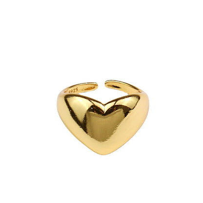 Dames Hart Ring Minimalistisch met Lelie