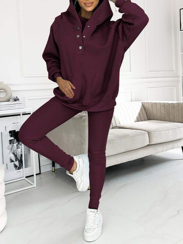 Dames Hoodieset met Fleece – Comfortabele Trui met Capuchon en Broek