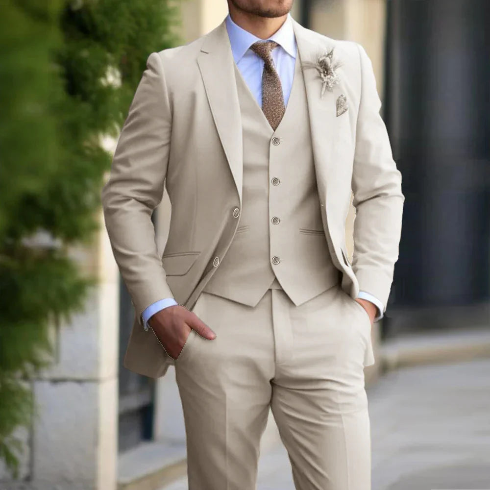 Heren 3-Delige Maatpak Blazer Vest Broek - Mode Vibes