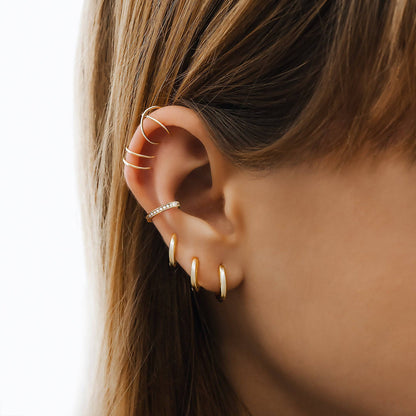 Kleurrijke 3-Ringen Oorbel Set voor Vrouw