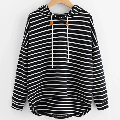 Velanora- Warme gestreepte hoodie