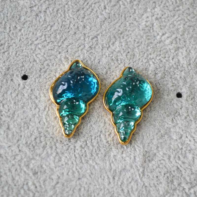 Blauwe Schelp Oorbellen Zee Inspiratie - Mode Vibes