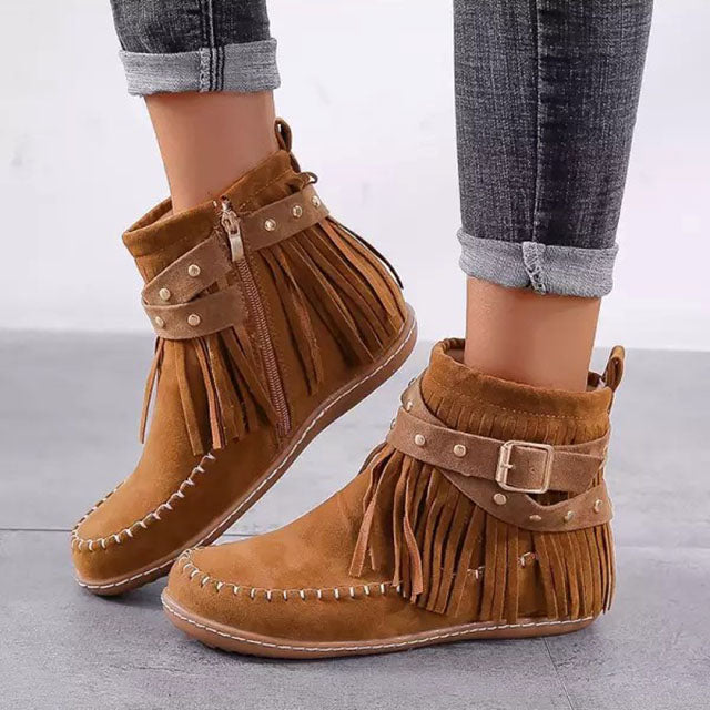 Warme Laarzen met Franjes Stijlvol Vintage Design - Mode Vibes