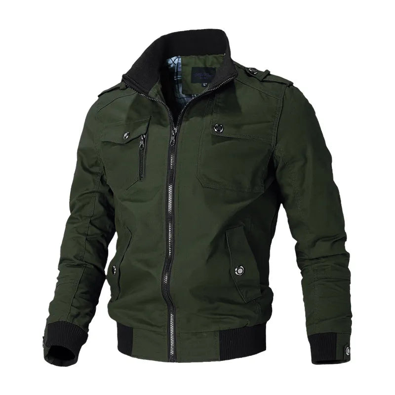 Windjack Slim Fit Militair Stijl Heren