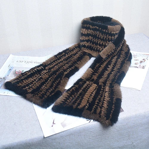 Gebreide Sjaal Warm en Stijlvol Nertsbont Look