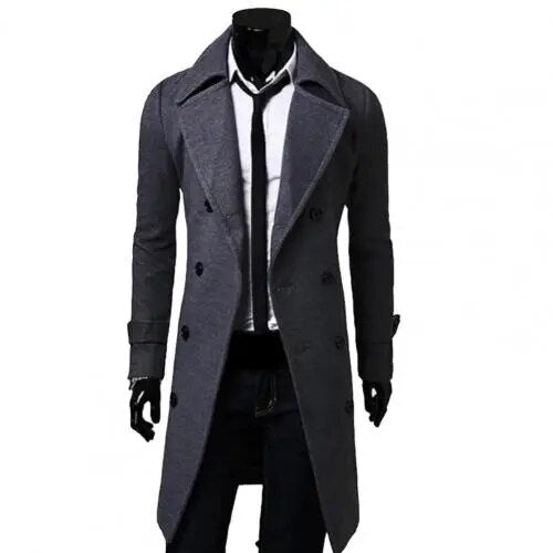 Waterdichte Trenchcoat Heren Klassieke Dubbele Rij Knopen